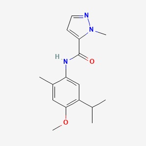 molecular formula C16H21N3O2 B4752533 N-(5-isopropyl-4-methoxy-2-methylphenyl)-1-methyl-1H-pyrazole-5-carboxamide 