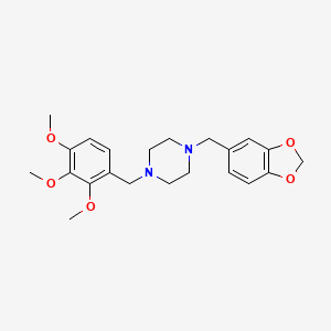 molecular formula C22H28N2O5 B4752536 1-(1,3-benzodioxol-5-ylmethyl)-4-(2,3,4-trimethoxybenzyl)piperazine 