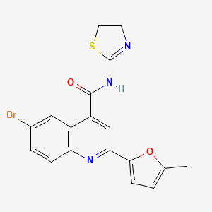 molecular formula C18H14BrN3O2S B4752579 6-bromo-N-(4,5-dihydro-1,3-thiazol-2-yl)-2-(5-methyl-2-furyl)-4-quinolinecarboxamide 