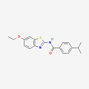 molecular formula C19H20N2O2S B4752587 N-(6-ethoxy-1,3-benzothiazol-2-yl)-4-isopropylbenzamide 