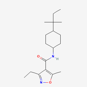 molecular formula C18H30N2O2 B4752609 N-[4-(1,1-dimethylpropyl)cyclohexyl]-3-ethyl-5-methyl-4-isoxazolecarboxamide 