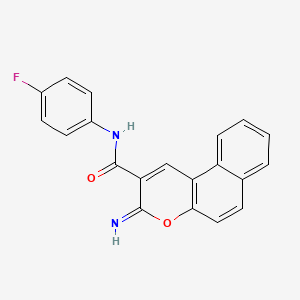 N-(4-fluorophenyl)-3-imino-3H-benzo[f]chromene-2-carboxamide