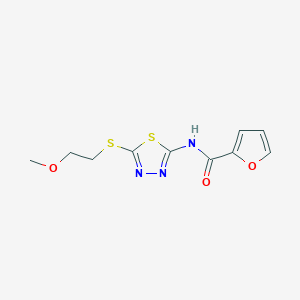 molecular formula C10H11N3O3S2 B4752624 N-{5-[(2-methoxyethyl)thio]-1,3,4-thiadiazol-2-yl}-2-furamide 