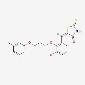 molecular formula C22H23NO4S2 B4752632 5-{2-[3-(3,5-dimethylphenoxy)propoxy]-3-methoxybenzylidene}-2-thioxo-1,3-thiazolidin-4-one 