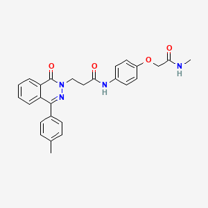 molecular formula C27H26N4O4 B4752651 N-{4-[2-(methylamino)-2-oxoethoxy]phenyl}-3-[4-(4-methylphenyl)-1-oxo-2(1H)-phthalazinyl]propanamide 