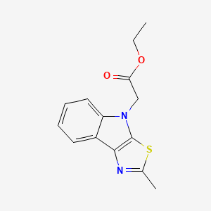 molecular formula C14H14N2O2S B4752662 ethyl (2-methyl-4H-[1,3]thiazolo[5,4-b]indol-4-yl)acetate 