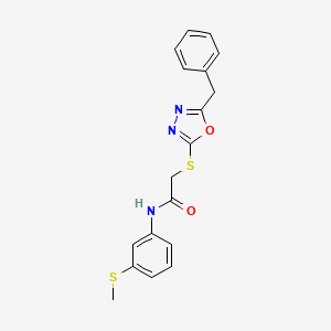 2-[(5-benzyl-1,3,4-oxadiazol-2-yl)thio]-N-[3-(methylthio)phenyl]acetamide