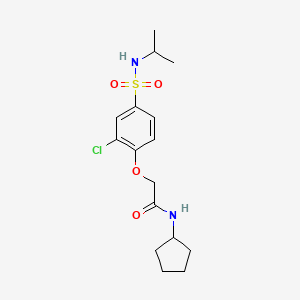 molecular formula C16H23ClN2O4S B4752667 2-{2-chloro-4-[(isopropylamino)sulfonyl]phenoxy}-N-cyclopentylacetamide 
