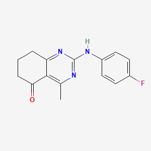 molecular formula C15H14FN3O B4752682 2-[(4-fluorophenyl)amino]-4-methyl-7,8-dihydro-5(6H)-quinazolinone 