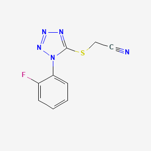 molecular formula C9H6FN5S B4752690 {[1-(2-fluorophenyl)-1H-tetrazol-5-yl]thio}acetonitrile 