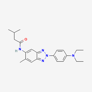 molecular formula C22H29N5O B4752743 N-{2-[4-(diethylamino)phenyl]-6-methyl-2H-1,2,3-benzotriazol-5-yl}-3-methylbutanamide 