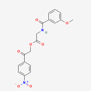 molecular formula C18H16N2O7 B4752763 2-(4-nitrophenyl)-2-oxoethyl N-(3-methoxybenzoyl)glycinate 