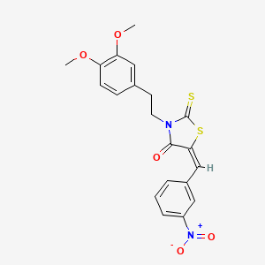 molecular formula C20H18N2O5S2 B4752800 3-[2-(3,4-dimethoxyphenyl)ethyl]-5-(3-nitrobenzylidene)-2-thioxo-1,3-thiazolidin-4-one 