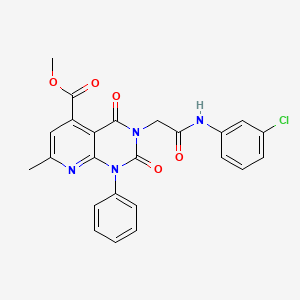 molecular formula C24H19ClN4O5 B4752806 methyl 3-{2-[(3-chlorophenyl)amino]-2-oxoethyl}-7-methyl-2,4-dioxo-1-phenyl-1,2,3,4-tetrahydropyrido[2,3-d]pyrimidine-5-carboxylate 