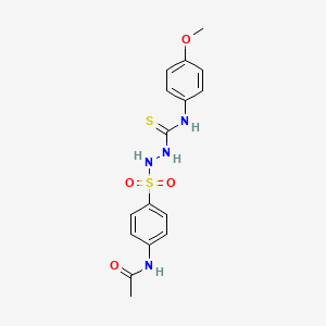 molecular formula C16H18N4O4S2 B4752811 N-{4-[(2-{[(4-methoxyphenyl)amino]carbonothioyl}hydrazino)sulfonyl]phenyl}acetamide 
