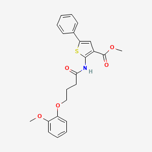 molecular formula C23H23NO5S B4752813 methyl 2-{[4-(2-methoxyphenoxy)butanoyl]amino}-5-phenyl-3-thiophenecarboxylate 
