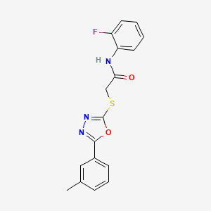 molecular formula C17H14FN3O2S B4752834 N-(2-fluorophenyl)-2-{[5-(3-methylphenyl)-1,3,4-oxadiazol-2-yl]thio}acetamide 