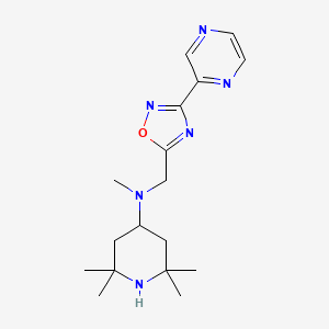 molecular formula C17H26N6O B4752841 N,2,2,6,6-pentamethyl-N-{[3-(2-pyrazinyl)-1,2,4-oxadiazol-5-yl]methyl}-4-piperidinamine 
