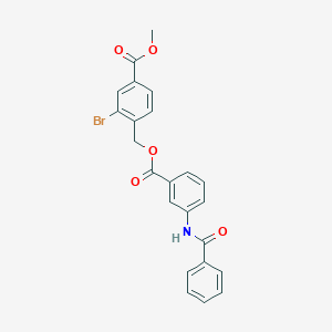 molecular formula C23H18BrNO5 B4752844 methyl 4-({[3-(benzoylamino)benzoyl]oxy}methyl)-3-bromobenzoate 