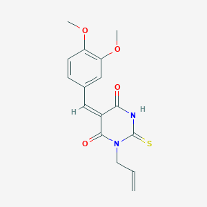 molecular formula C16H16N2O4S B4752847 1-allyl-5-(3,4-dimethoxybenzylidene)-2-thioxodihydro-4,6(1H,5H)-pyrimidinedione 