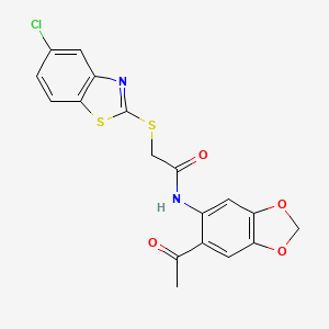N-(6-acetyl-1,3-benzodioxol-5-yl)-2-[(5-chloro-1,3-benzothiazol-2-yl)thio]acetamide