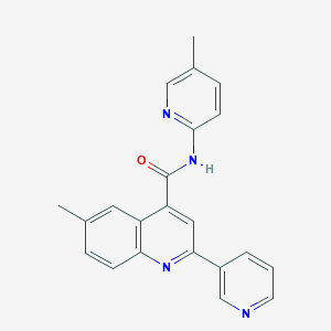 molecular formula C22H18N4O B4752868 6-methyl-N-(5-methyl-2-pyridinyl)-2-(3-pyridinyl)-4-quinolinecarboxamide 