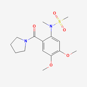 molecular formula C15H22N2O5S B4752870 N-[4,5-dimethoxy-2-(1-pyrrolidinylcarbonyl)phenyl]-N-methylmethanesulfonamide 