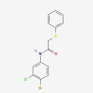 molecular formula C14H11BrClNOS B4752892 N-(4-bromo-3-chlorophenyl)-2-(phenylthio)acetamide 