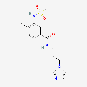molecular formula C15H20N4O3S B4752895 N-[3-(1H-imidazol-1-yl)propyl]-4-methyl-3-[(methylsulfonyl)amino]benzamide 