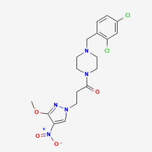 molecular formula C18H21Cl2N5O4 B4752902 1-(2,4-dichlorobenzyl)-4-[3-(3-methoxy-4-nitro-1H-pyrazol-1-yl)propanoyl]piperazine 