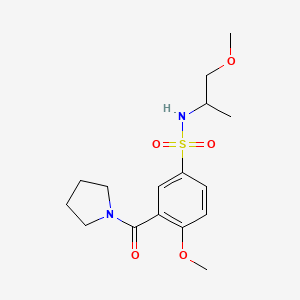 molecular formula C16H24N2O5S B4752937 4-methoxy-N-(2-methoxy-1-methylethyl)-3-(1-pyrrolidinylcarbonyl)benzenesulfonamide 