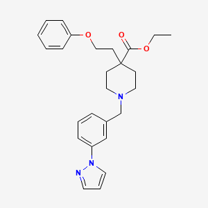 molecular formula C26H31N3O3 B4752939 ethyl 4-(2-phenoxyethyl)-1-[3-(1H-pyrazol-1-yl)benzyl]-4-piperidinecarboxylate 
