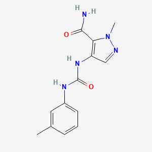 molecular formula C13H15N5O2 B4752941 1-methyl-4-({[(3-methylphenyl)amino]carbonyl}amino)-1H-pyrazole-5-carboxamide 