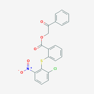 molecular formula C21H14ClNO5S B4752948 2-oxo-2-phenylethyl 2-[(2-chloro-6-nitrophenyl)thio]benzoate 
