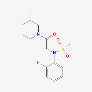 molecular formula C15H21FN2O3S B4752961 N-(2-fluorophenyl)-N-[2-(3-methyl-1-piperidinyl)-2-oxoethyl]methanesulfonamide 