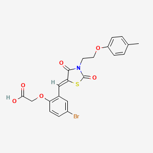 molecular formula C21H18BrNO6S B4752972 [4-bromo-2-({3-[2-(4-methylphenoxy)ethyl]-2,4-dioxo-1,3-thiazolidin-5-ylidene}methyl)phenoxy]acetic acid 