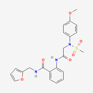 molecular formula C22H23N3O6S B4752977 N-(2-furylmethyl)-2-{[N-(4-methoxyphenyl)-N-(methylsulfonyl)glycyl]amino}benzamide 