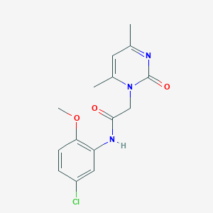 molecular formula C15H16ClN3O3 B4752998 N-(5-chloro-2-methoxyphenyl)-2-(4,6-dimethyl-2-oxopyrimidin-1(2H)-yl)acetamide 