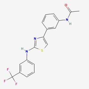 molecular formula C18H14F3N3OS B4753011 N-[3-(2-{[3-(trifluoromethyl)phenyl]amino}-1,3-thiazol-4-yl)phenyl]acetamide 