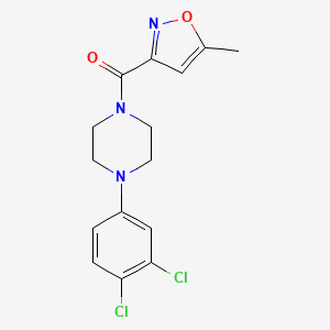 molecular formula C15H15Cl2N3O2 B4753014 1-(3,4-dichlorophenyl)-4-[(5-methyl-3-isoxazolyl)carbonyl]piperazine 