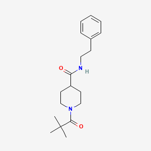 1-(2,2-dimethylpropanoyl)-N-(2-phenylethyl)-4-piperidinecarboxamide