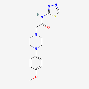 molecular formula C15H19N5O2S B4753026 2-[4-(4-methoxyphenyl)-1-piperazinyl]-N-1,3,4-thiadiazol-2-ylacetamide 