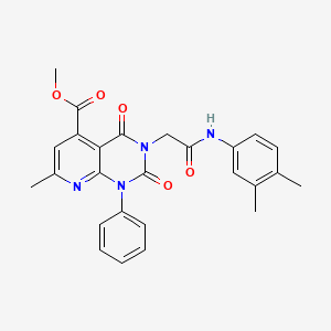 molecular formula C26H24N4O5 B4753032 methyl 3-{2-[(3,4-dimethylphenyl)amino]-2-oxoethyl}-7-methyl-2,4-dioxo-1-phenyl-1,2,3,4-tetrahydropyrido[2,3-d]pyrimidine-5-carboxylate 