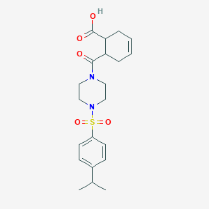 molecular formula C21H28N2O5S B4753054 6-({4-[(4-isopropylphenyl)sulfonyl]-1-piperazinyl}carbonyl)-3-cyclohexene-1-carboxylic acid 