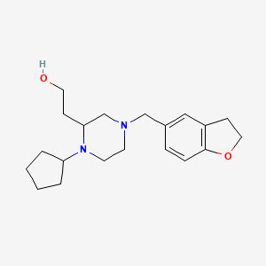 molecular formula C20H30N2O2 B4753061 2-[1-cyclopentyl-4-(2,3-dihydro-1-benzofuran-5-ylmethyl)-2-piperazinyl]ethanol 