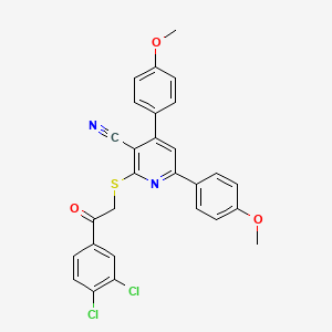 2-{[2-(3,4-dichlorophenyl)-2-oxoethyl]thio}-4,6-bis(4-methoxyphenyl)nicotinonitrile