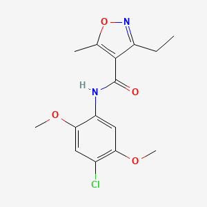 molecular formula C15H17ClN2O4 B4753111 N-(4-chloro-2,5-dimethoxyphenyl)-3-ethyl-5-methyl-4-isoxazolecarboxamide 
