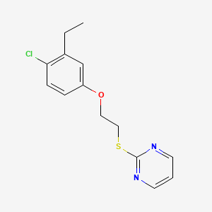 molecular formula C14H15ClN2OS B4753121 2-{[2-(4-chloro-3-ethylphenoxy)ethyl]thio}pyrimidine 