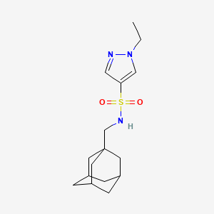 molecular formula C16H25N3O2S B4753122 N-(1-adamantylmethyl)-1-ethyl-1H-pyrazole-4-sulfonamide 