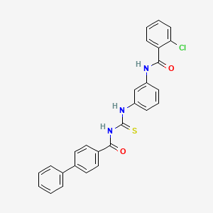 molecular formula C27H20ClN3O2S B4753130 N-[({3-[(2-chlorobenzoyl)amino]phenyl}amino)carbonothioyl]-4-biphenylcarboxamide 
